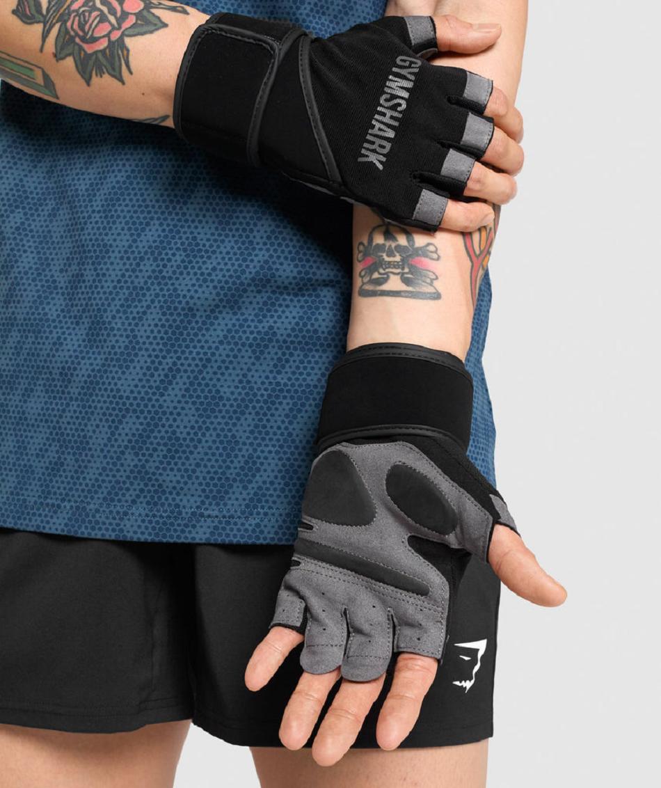 Ekwipunek Damskie Gymshark Wrap Lifting Gloves Czarne | PL 2069OKI